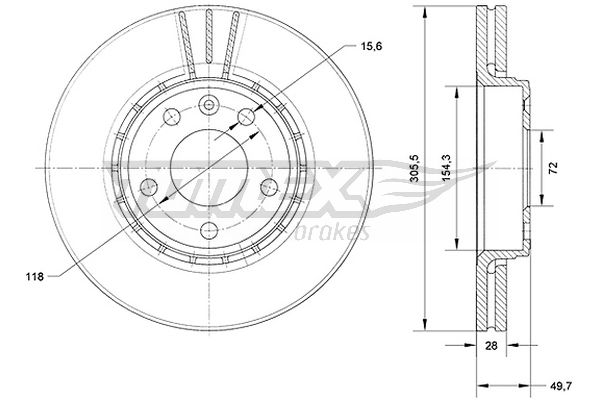 Brzdový kotúč TOMEX Brakes